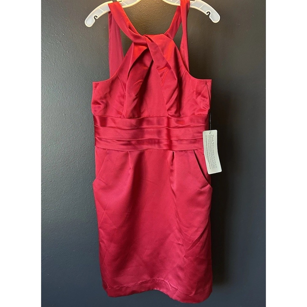 Women's Size 12 Bridesmaid David's Bridal Apple Satin Sleeveless Dress